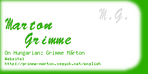 marton grimme business card